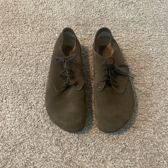 Birkenstock Maine Mocha Suede Classic Lace Up Clog Shoes Unisex size 40 - Picture 4 of 7